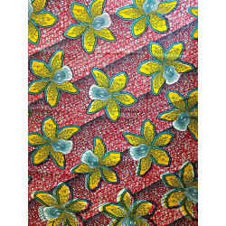 African Wax Fabric Yellow Flower Print _ 2
