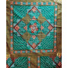 African Wax Fabric Ethnic print with green flowers