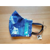 Reversible cloth face mask with beautiful fabric blue leaves  100% cotton