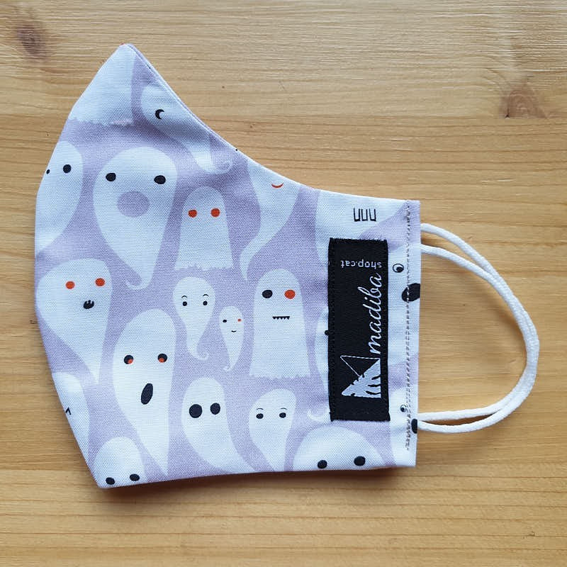 Reversible cloth face mask with ghost fabric 100% cotton _ 2