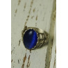 Antique silver ring with navy blue stone