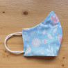 Reversible cloth face mask with Flowers blue background fabric 100% cotton