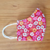 Reversible cloth face mask with red with flowers fabric 100% cotton