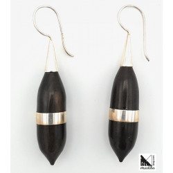 Silver and wood earrings | Madibashop