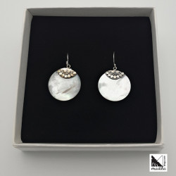 Ornate mother of pearl - Silver and earrings _ 3