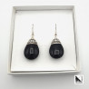 Silver earrings with black agate from Bali _ 2