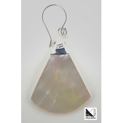 Triangle shapped mother of pearl - Silver and  earrings _ 3