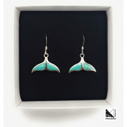 Mermaid-tailed Silver and Turquoise Earrings