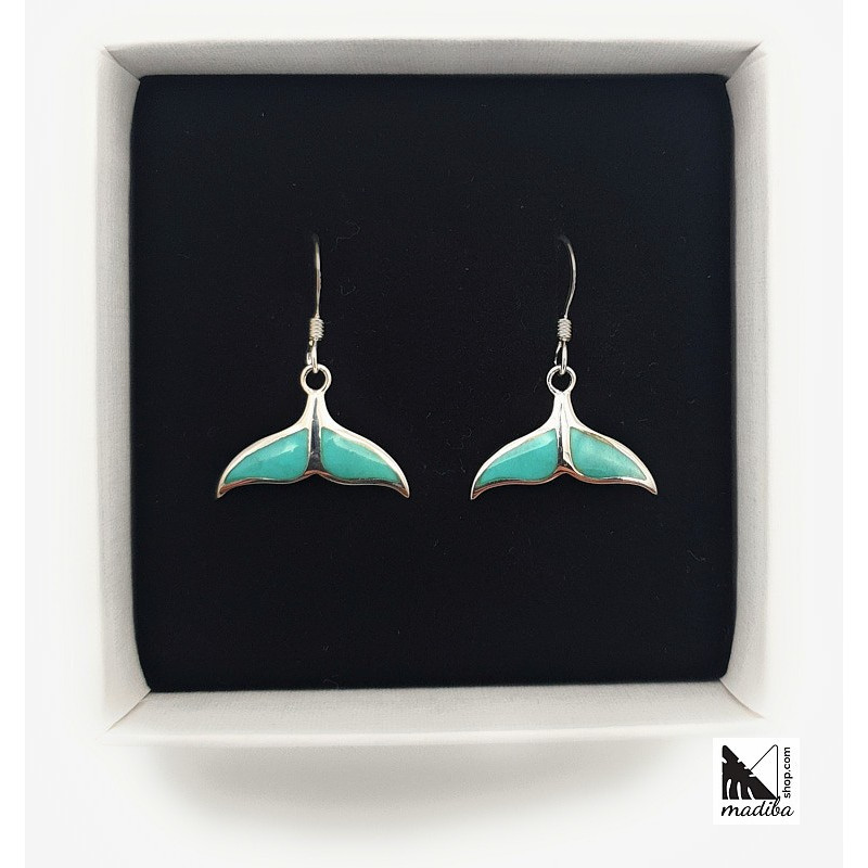 Mermaid-tailed - Silver and Turquoise Earrings _ 2