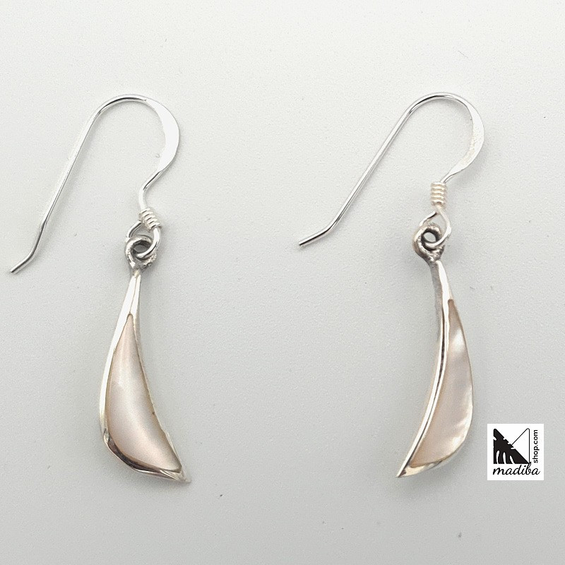 Water drop - Silver and mother-of-pearl earrings _ 2