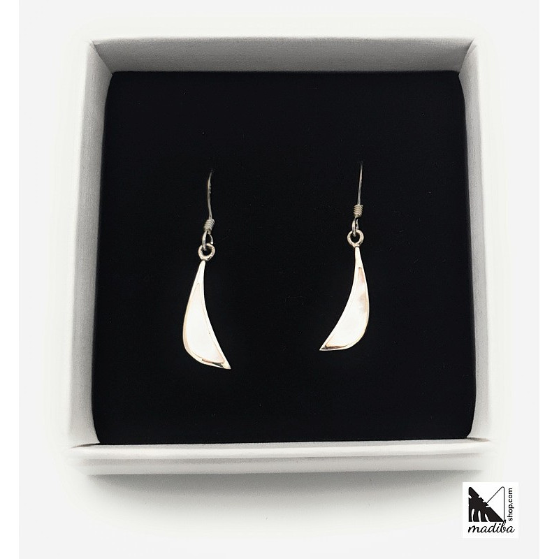 Water drop - Silver and mother-of-pearl earrings _ 3