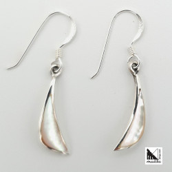 Silver and mother-of-pearl water drop earrings