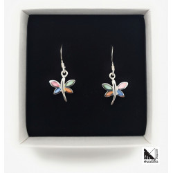 Papillon coloré - Boucles d'oreilles en argent et nacre _ 2