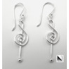Silver Earrings - treble clef