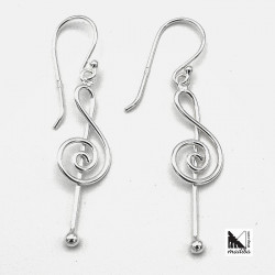 Silver Earrings - treble clef | Madibashop