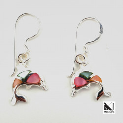 Dolphin silver and mother of pearl earrings | Madibashop