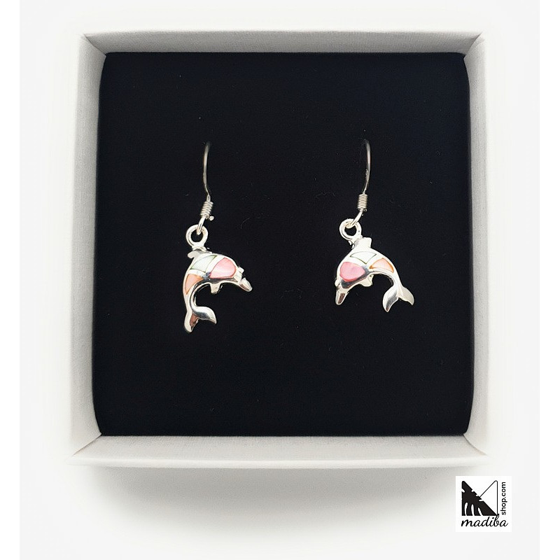 Dolphin - Silver and mother of pearl earrings _ 2