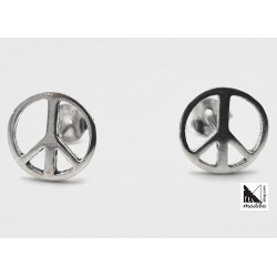 Peace Symbol - Silver earrings _ 3