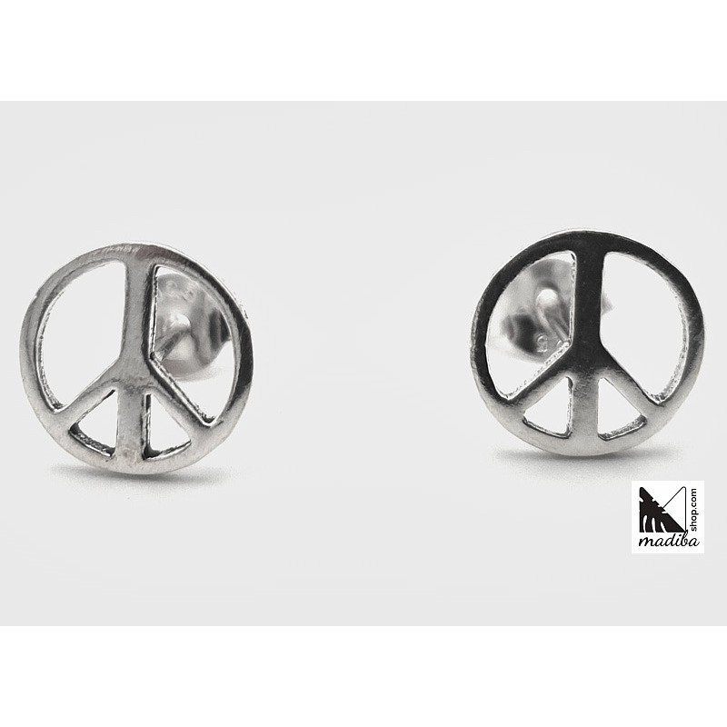 Peace Symbol - Silver earrings _ 3