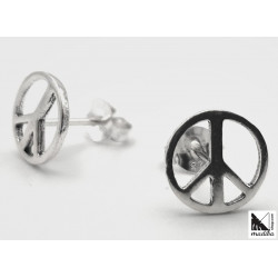 Peace Symbol - Silver earrings _ 2
