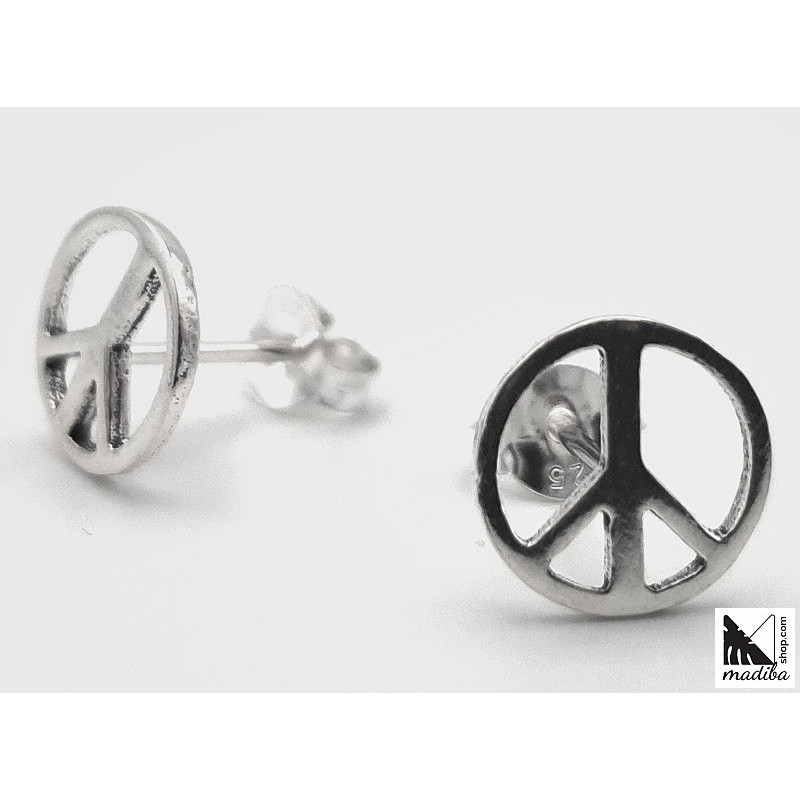 Peace Symbol - Silver earrings _ 2