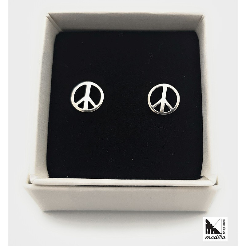 Peace Symbol - Silver earrings _ 4