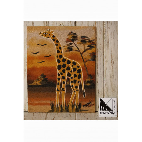 Art sur sable de Mami - girafe