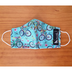 Reversible cloth face mask - Bicycles  100% cotton