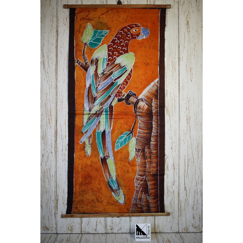 African art in batik - Parrot