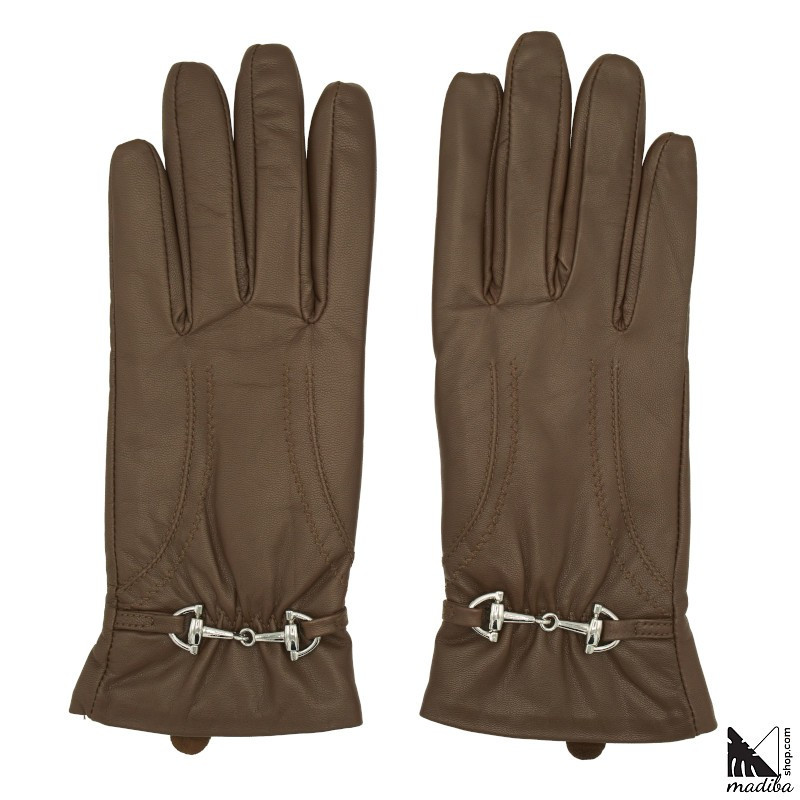 Leather gloves - metal part model _ 6