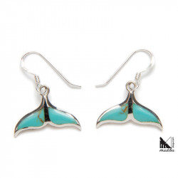 Boucles d'oreilles en argent et turquoise mermaid-tailed | Madibashop