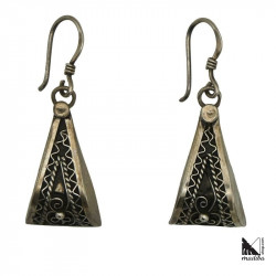 Pendientes bereber de plata - triángulo étnico | Madibashop