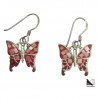 Butterfly silver and mother of pearl earrings
