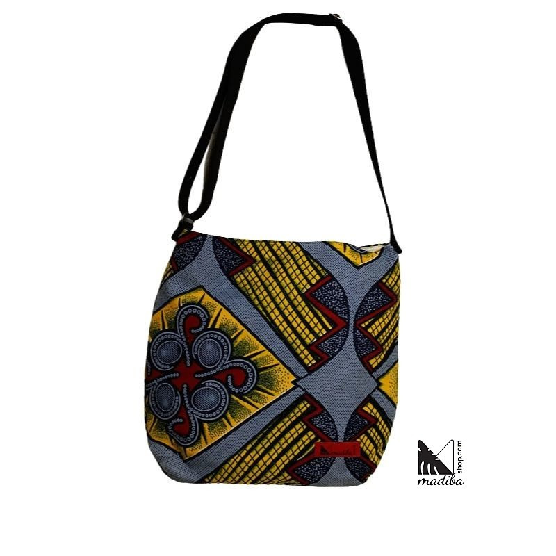 Madiba shoulder bag / African WAX fabric crossover