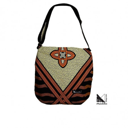 Madiba shoulder bag / African WAX fabric crossover