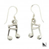 Silver earrings - musical note