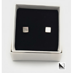 Silver and mother-of-pearl square earrings