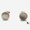 Silver and mother-of-pearl earrings - Button