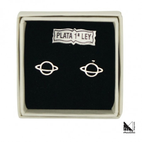 Silver earrings - Planet