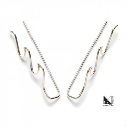 Sterling silver climbing earrings - Waves| Madibashop