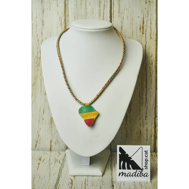 Collier en cuir carte Afrique _ 1