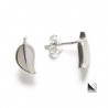 Silver and mother of pearl earrings with a Leaf shape