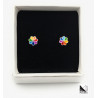 Flor Arco Iris - Pendientes de plata de ley esmaltada _ 6