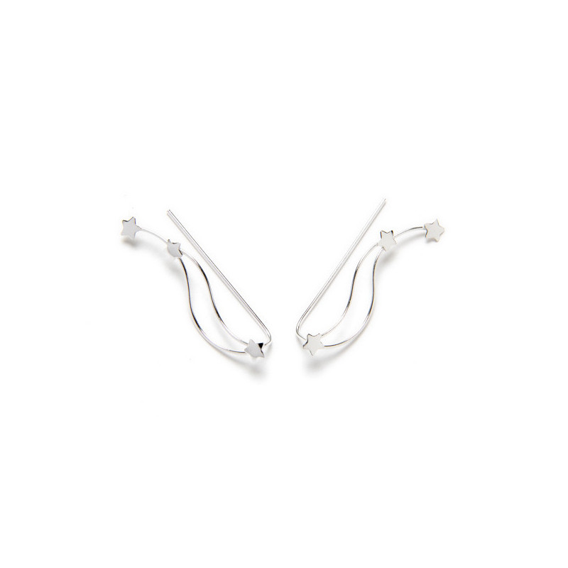 Sterling silver climbing earrings - Stars