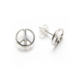 Peace Symbol - Silver earrings