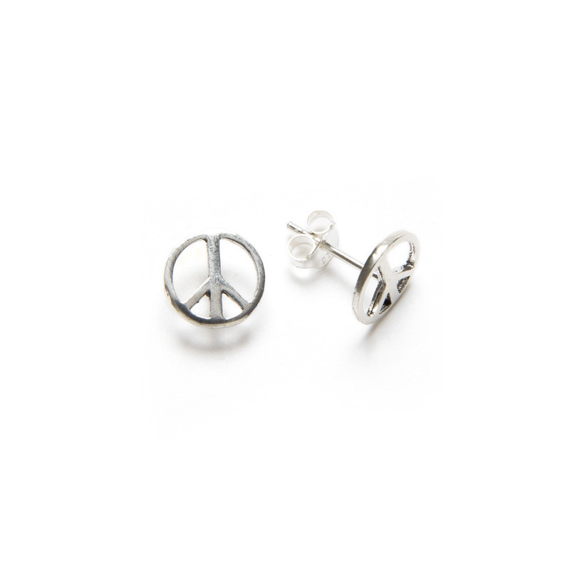 Peace Symbol - Silver earrings _ 1
