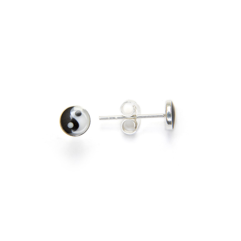 Yin Yang symbol - Silver earrings _ 1