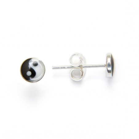 Boucles d'oreilles en argent - Symbole Yin Yang