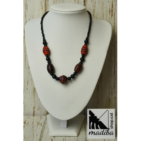 Red glass necklace - murano