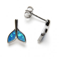 Mermaid-tailed Silver and opal Earrings | Madibashop